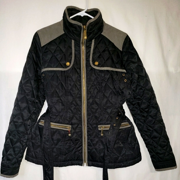 Vince Camuto Jackets & Coats Vince Camuto Black Grey Quilted Fitted